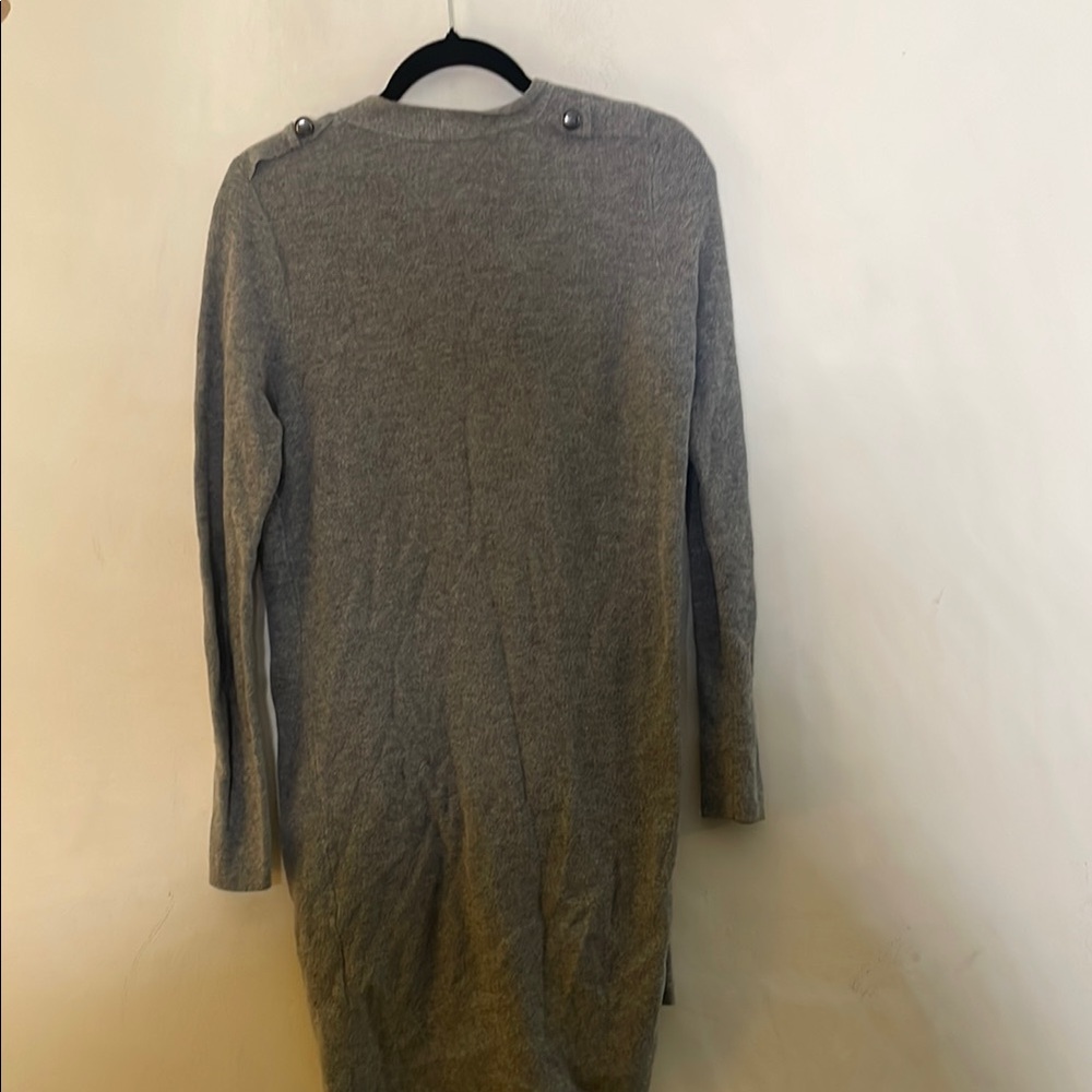Talbots Light Gray Open-Front Cardigan - Picture 4 of 5